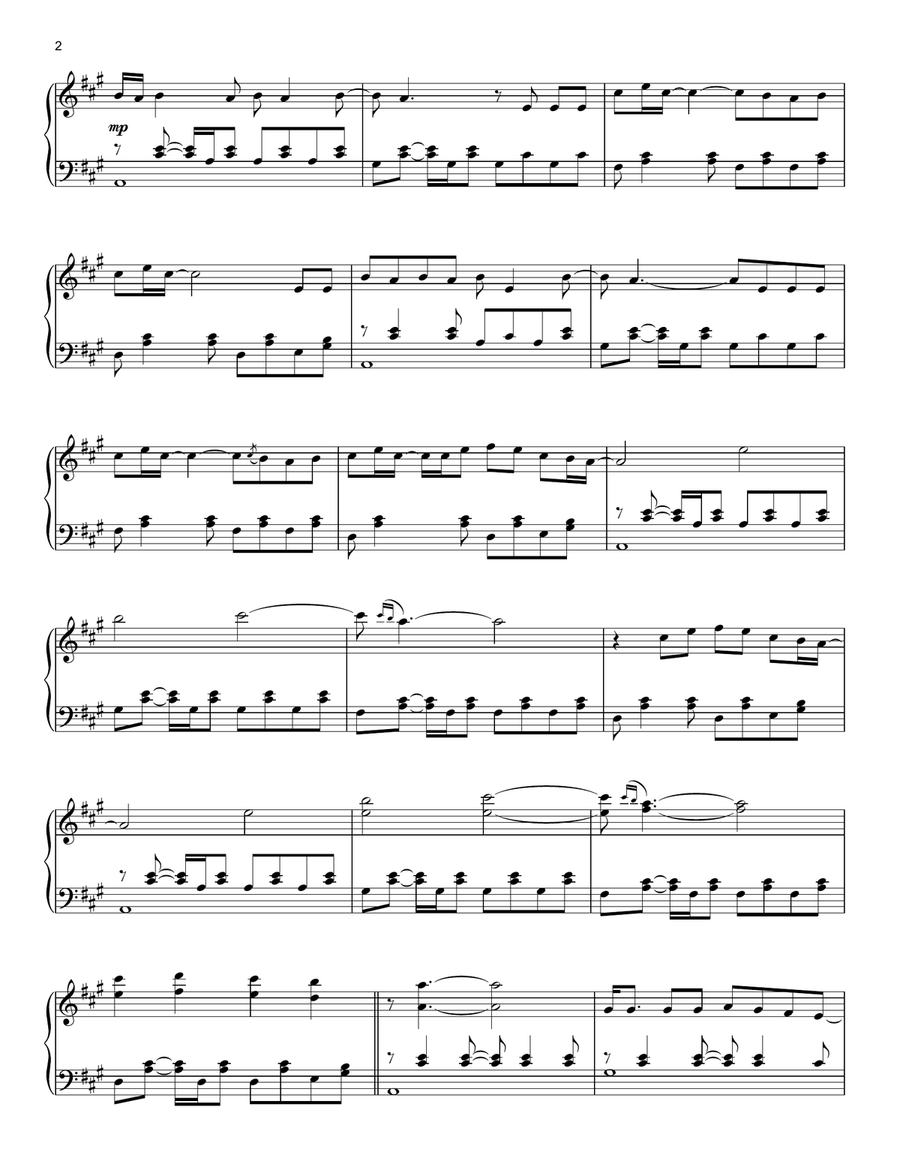 Dear Theodosia (from Hamilton) (arr. David Pearl) Piano Solo scores gallery preview page 2
