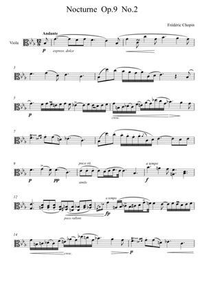 Frédéric Chopin - Nocturne Op 9 No 2 - (Viola Solo)