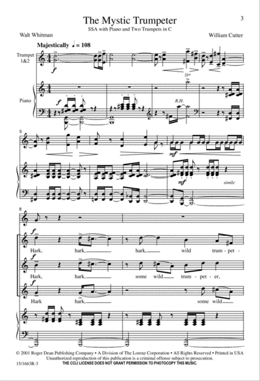 The Mystic Trumpeter SSA scores gallery preview page 3