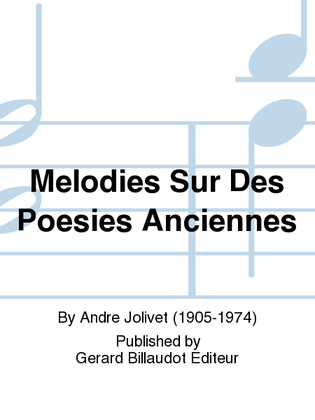 Book cover for Melodies Sur Des Poesies Anciennes