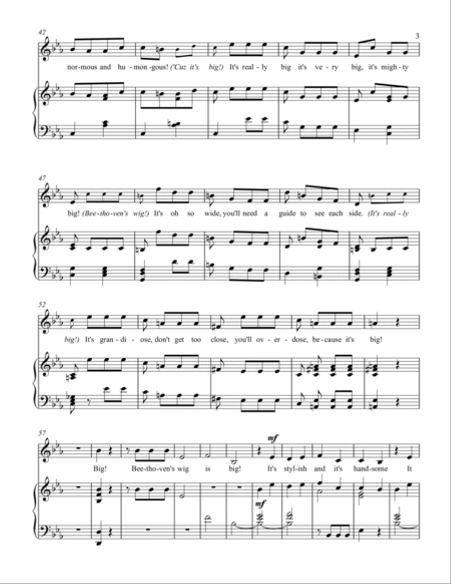 Beethoven's Wig (Music: 5th Symphony, Beethoven) Voice scores gallery preview page 4