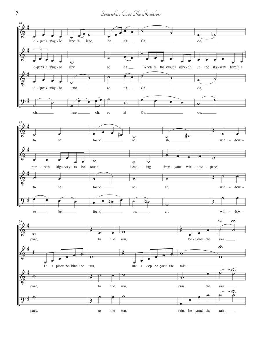 Over The Rainbow (from The Wizard Of Oz) 4-Part scores gallery preview page 2