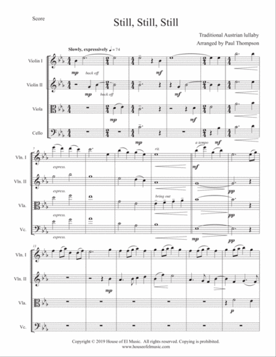 Still, Still, Still - String Quartet String Quartet scores gallery preview page 1