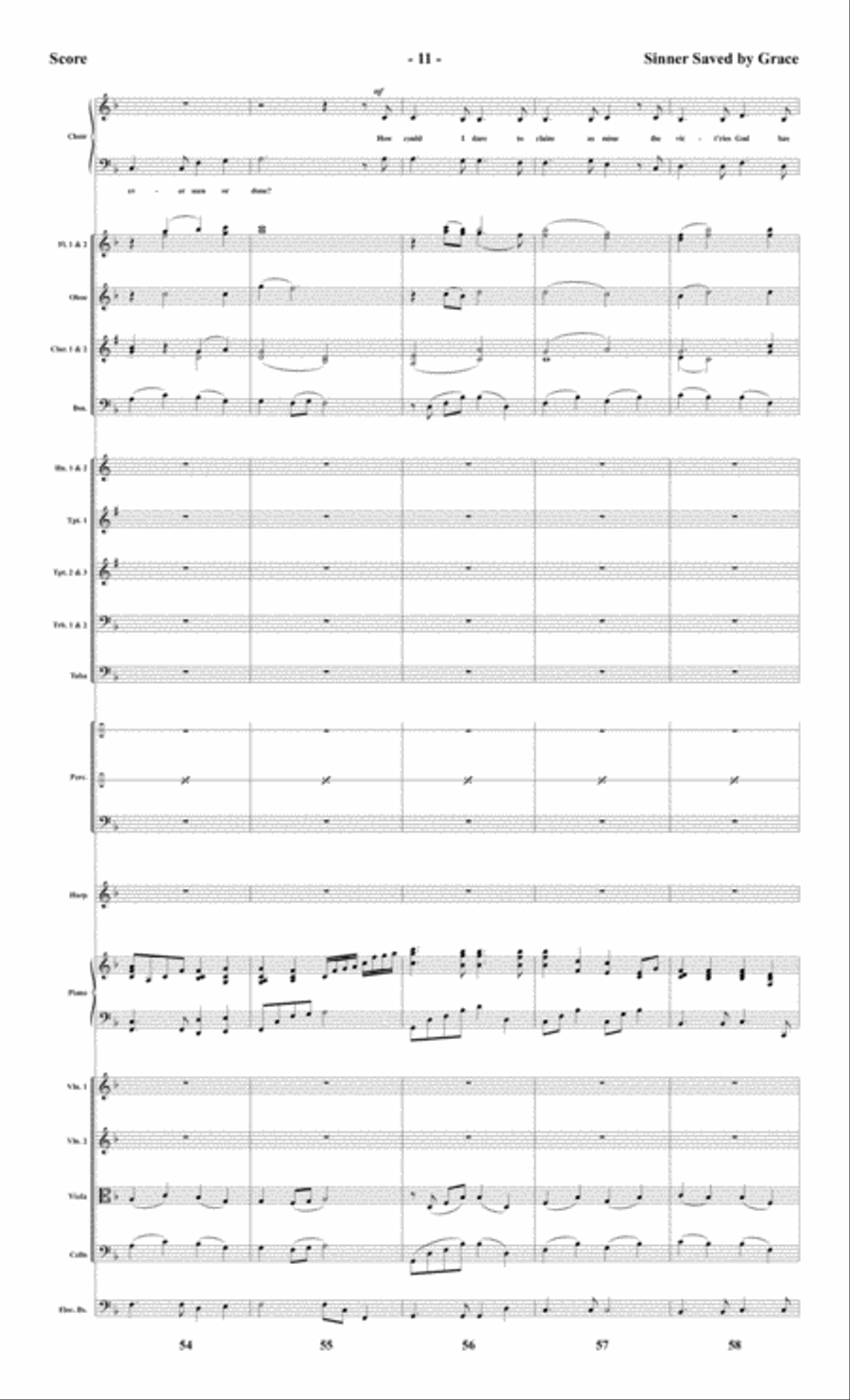 Sinner Saved by Grace - Orchestral Score and Parts Choir scores gallery preview page 13