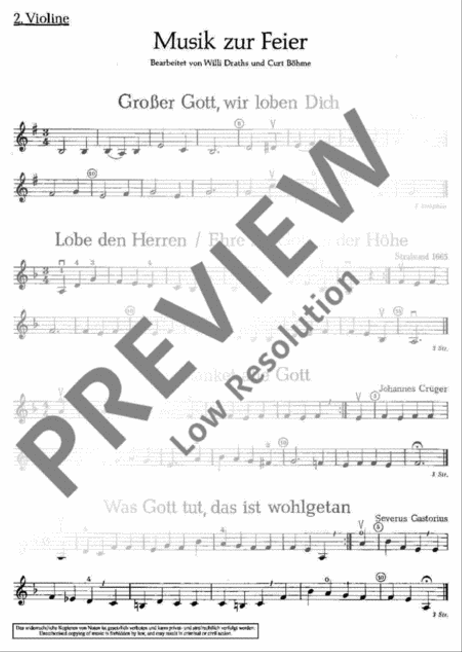 Musik zur Feier Violin scores gallery preview page 3