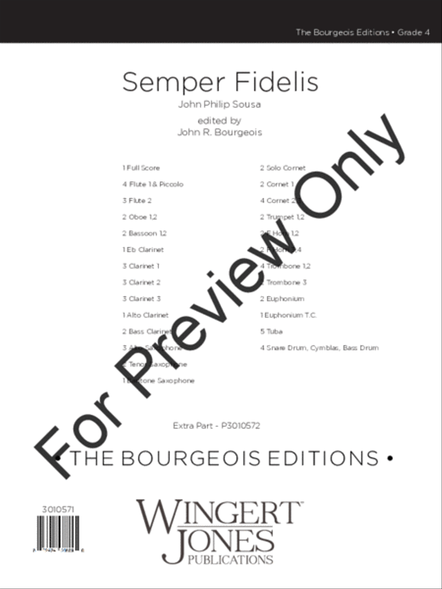 Semper Fidelis (Score) Concert Band scores gallery preview page 2