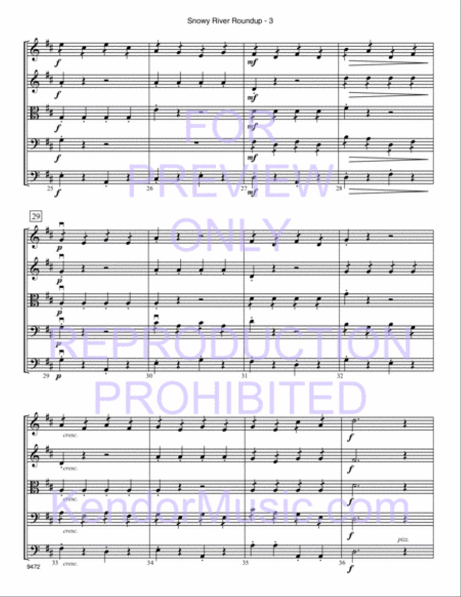 Snowy River Roundup (Full Score) String Orchestra scores gallery preview page 4