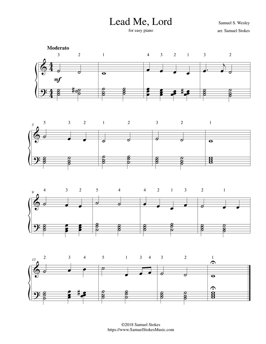 Lead Me, Lord - for easy piano Lead Me, Lord - for easy piano Easy Piano scores gallery preview page 1