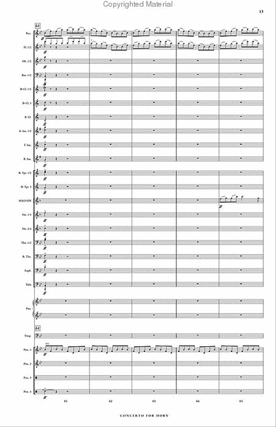 Concerto for Horn & Symphonic Band Concert Band scores gallery preview page 14