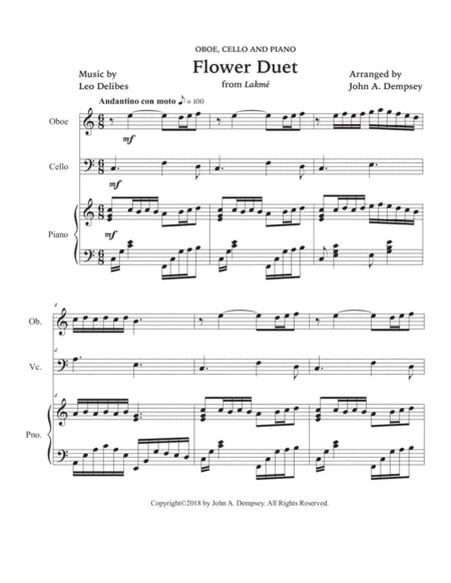 Flower Duet (Trio for Oboe, Cello and Piano) image number null