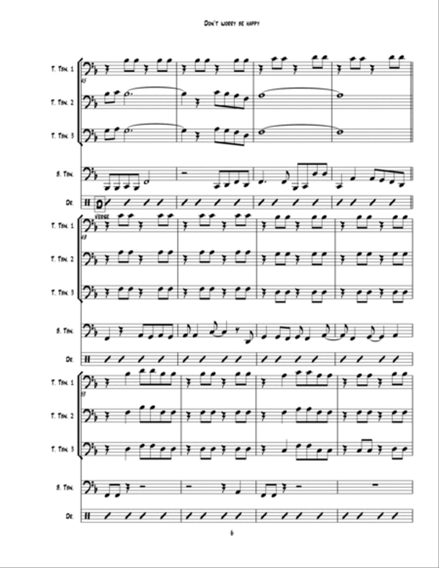 Don't Worry, Be Happy Trombone Solo scores gallery preview page 6