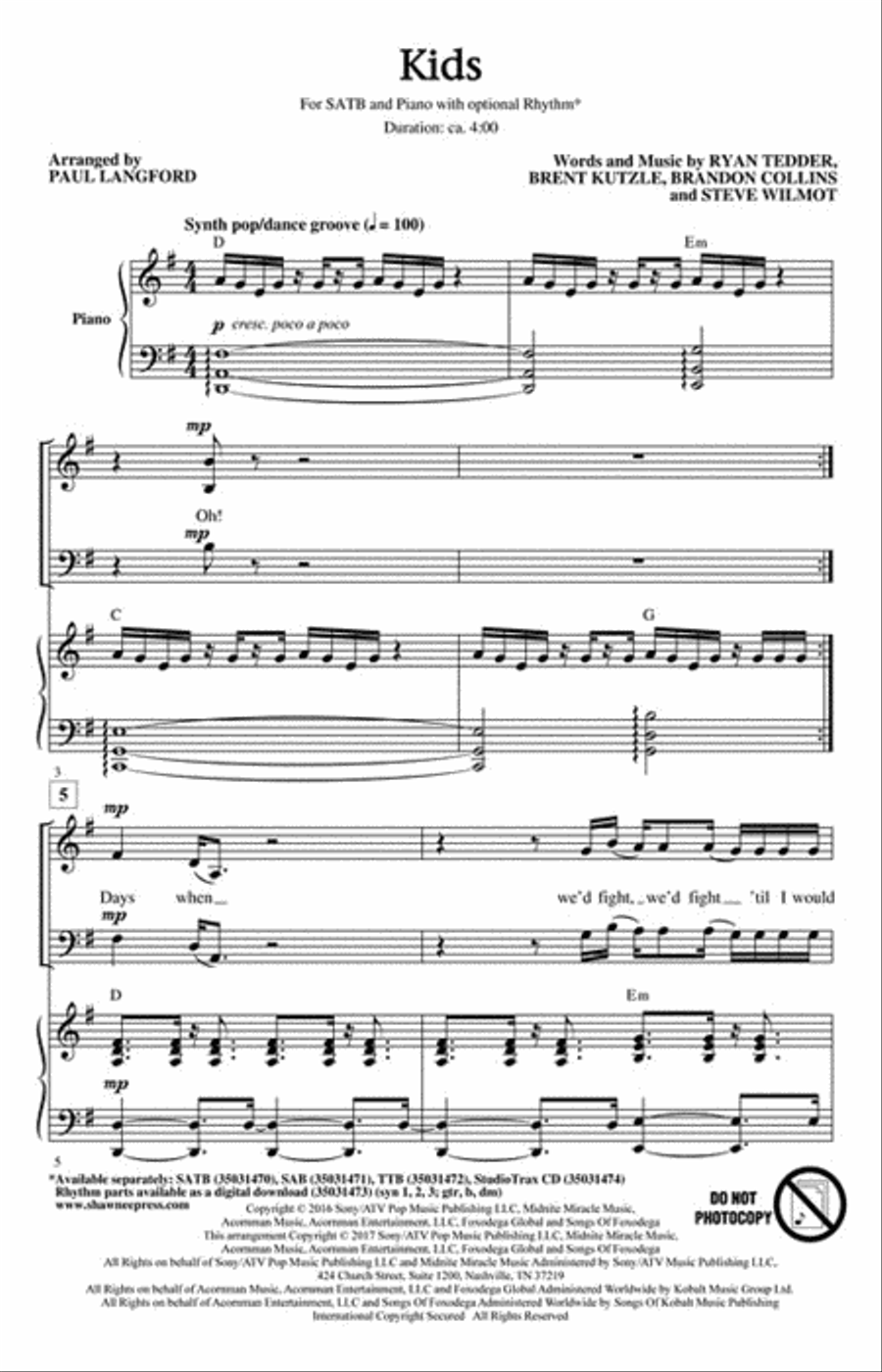 Kids 4-Part scores gallery preview page 2