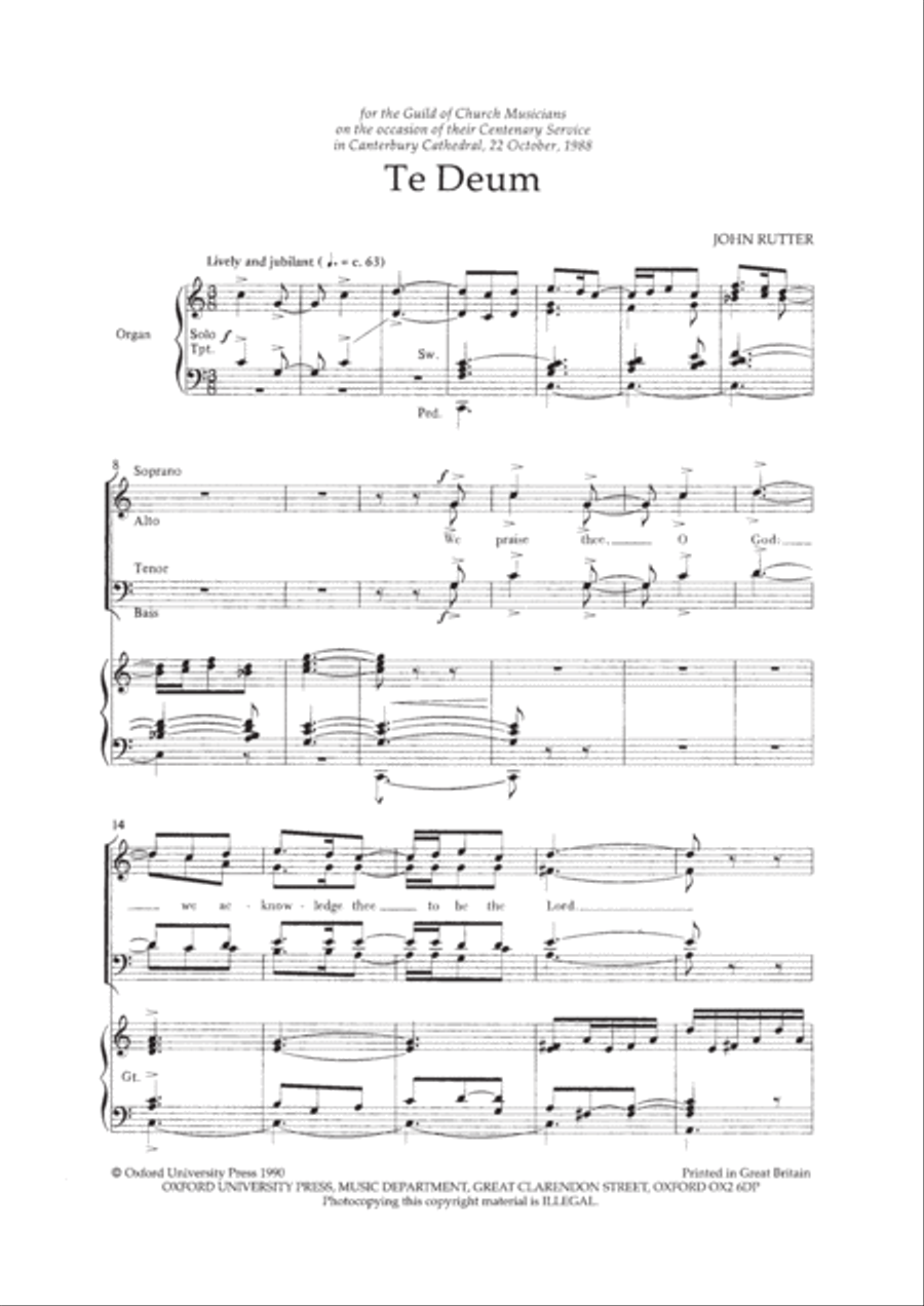 Te Deum 4-Part scores gallery preview page 3