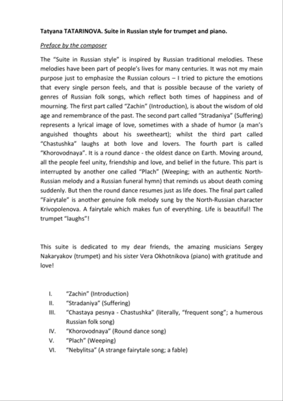 Russian Suite Trumpet Solo scores gallery preview page 3