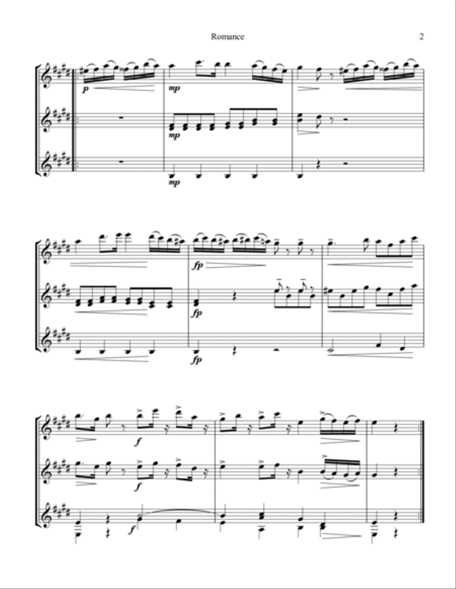 Romance from Eine kleine Nachtmusik for guitar trio Guitar Ensemble scores gallery preview page 2