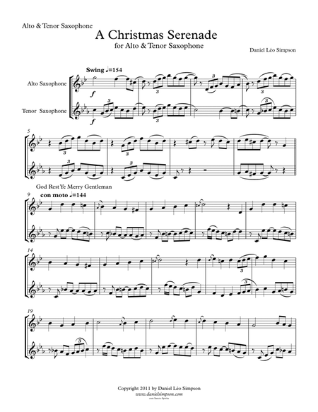 Christmas Serenade - Alto & Tenor Sax Dues image number null