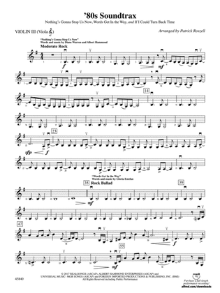 '80s Soundtrax: 3rd Violin (Viola [TC])