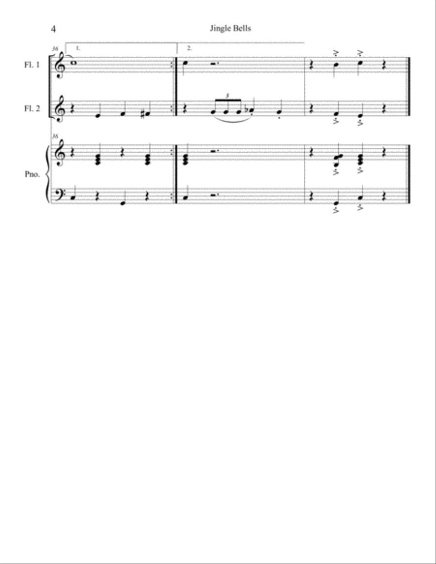 10 Christmas Duets for Flute with piano accompaniment vol. 1 Woodwind Duet scores gallery preview page 6