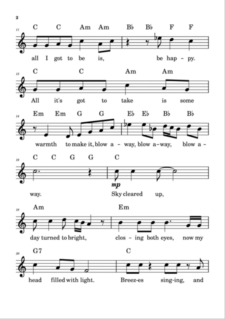 Blow Away Piano scores gallery preview page 2