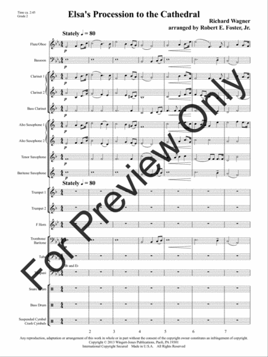 Elsas Procession to the Cathedral (Score) Concert Band scores gallery preview page 5