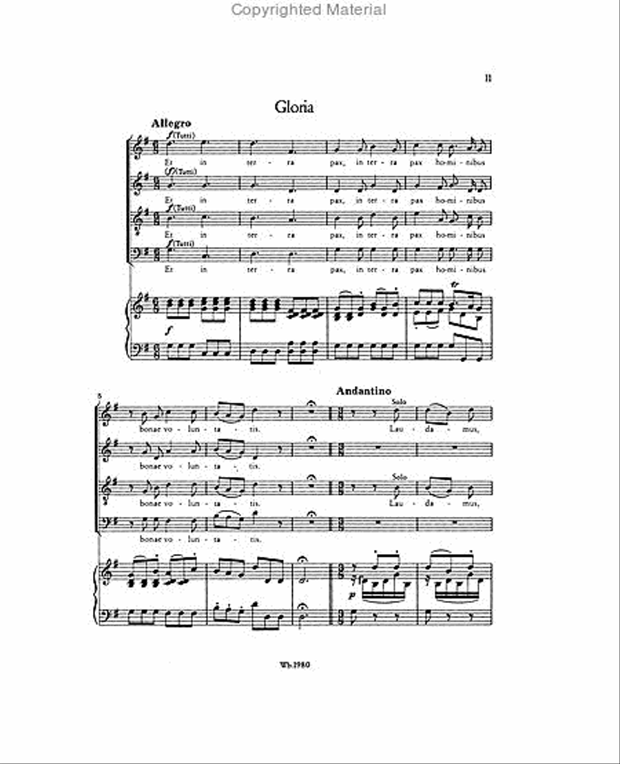 Missa brevis in G K. 140 (App. C 1.12) 4-Part scores gallery preview page 3