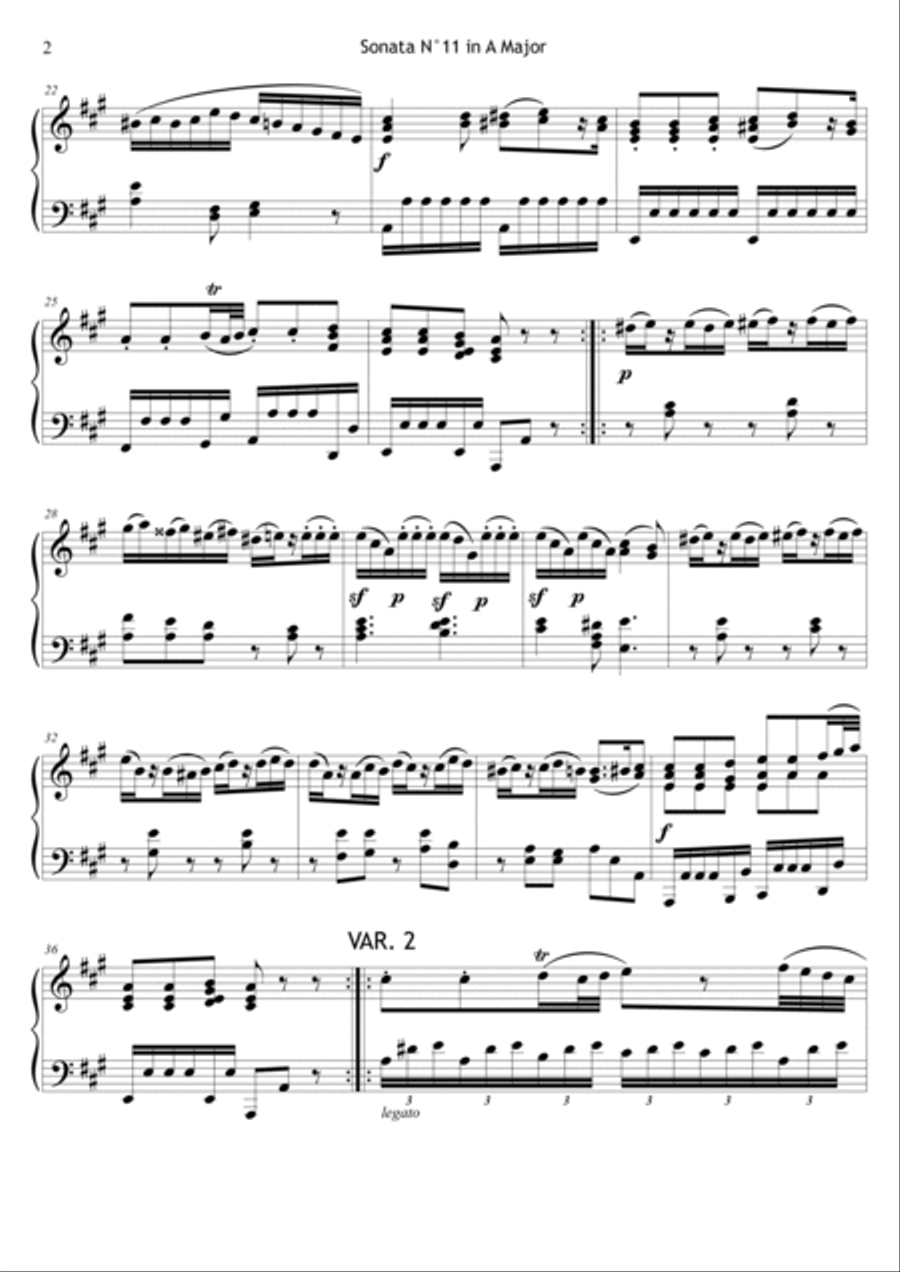 Piano Sonata N° 11 in A Major - K 331 Piano Method scores gallery preview page 3