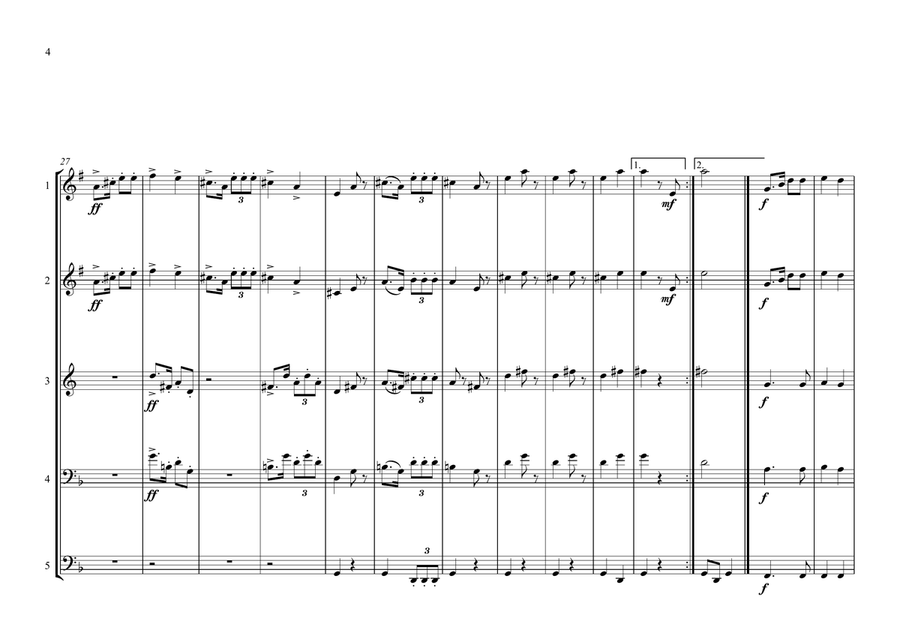 Macao Special Administrative Region of the People's Republic of China Regional Anthem for Brass Brass Ensemble scores gallery preview page 4