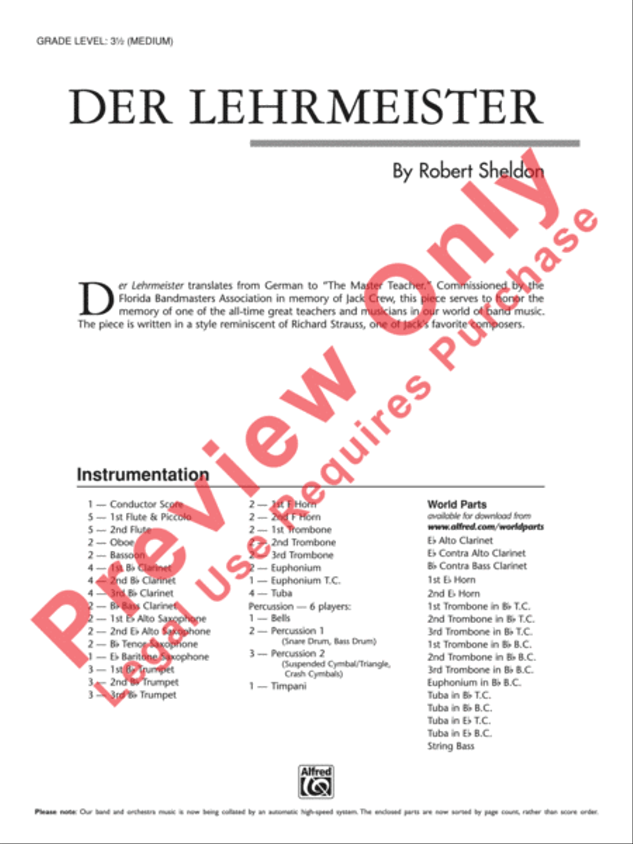 Der Lehrmeister Der Lehrmeister Concert Band scores gallery preview page 2