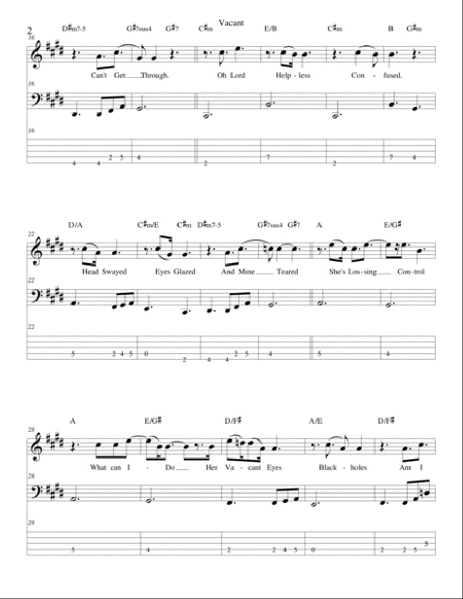 Vacant Bass Guitar scores gallery preview page 2