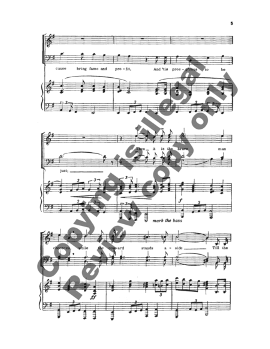 Once to Every Man and Nation TTBB scores gallery preview page 5