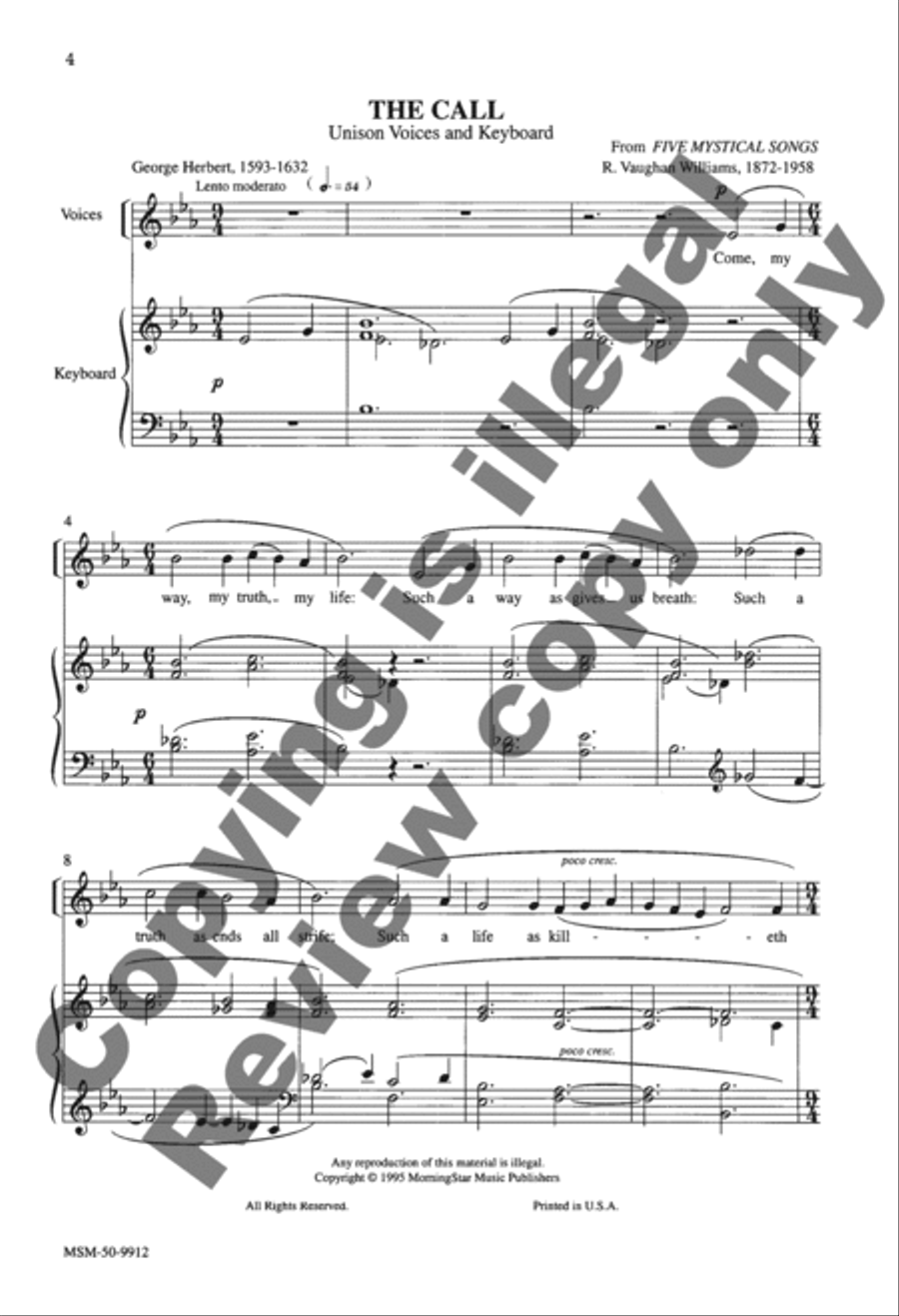 The Call Unison Choir scores gallery preview page 2
