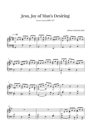 Book cover for Bach - Jesu, Joy of Man's Desiring (Piano Solo)