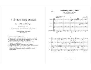 Book cover for It Isn't Easy Being a Cuckoo for clarinet quartet