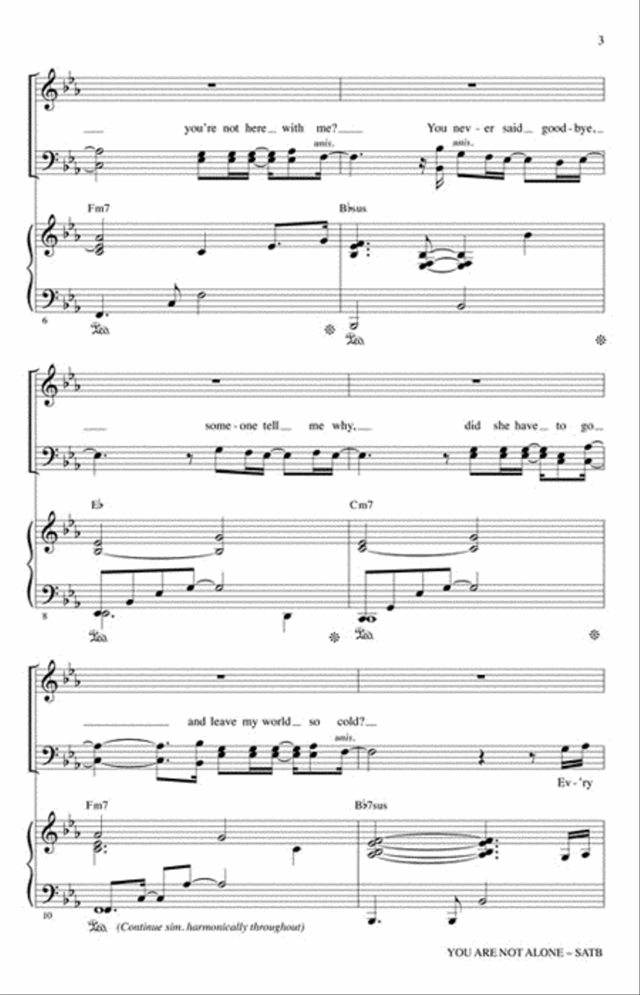 You Are Not Alone 4-Part scores gallery preview page 3