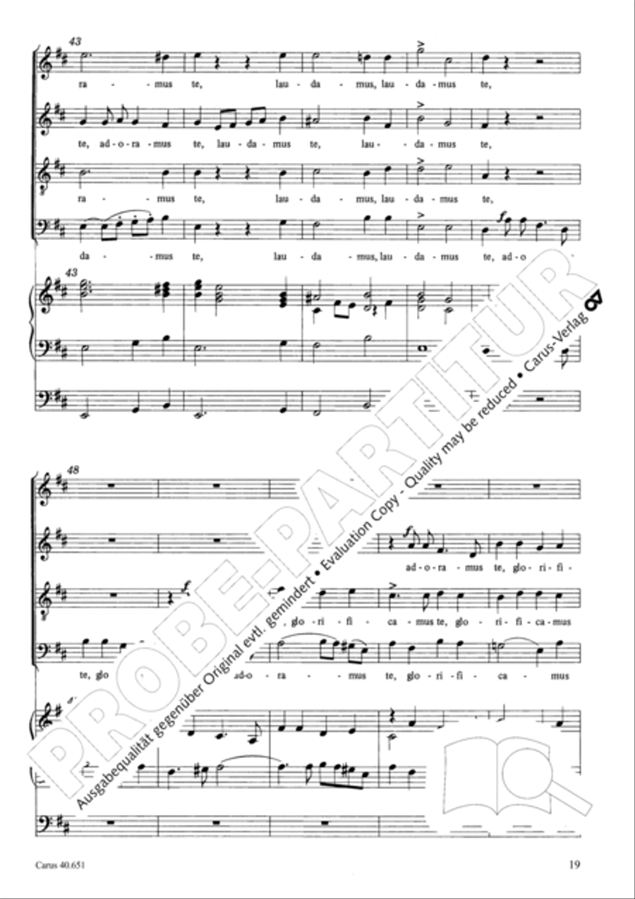 Mass in D Major (Missa in D) 4-Part scores gallery preview page 28
