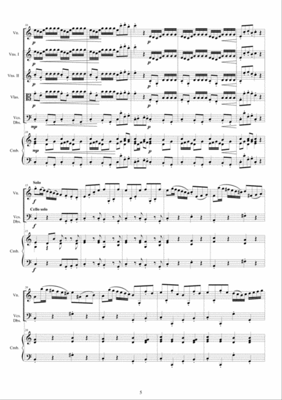 Vivaldi - La Cetra Op.9 - 12 Concertos for Violin, Strings and Cembalo - Scores and Parts Chamber Orchestra scores gallery preview page 5