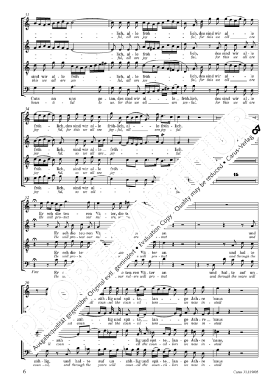 Praise the Lord, O Jerusalem (Preise, Jerusalem, den Herrn) 4-Part scores gallery preview page 7