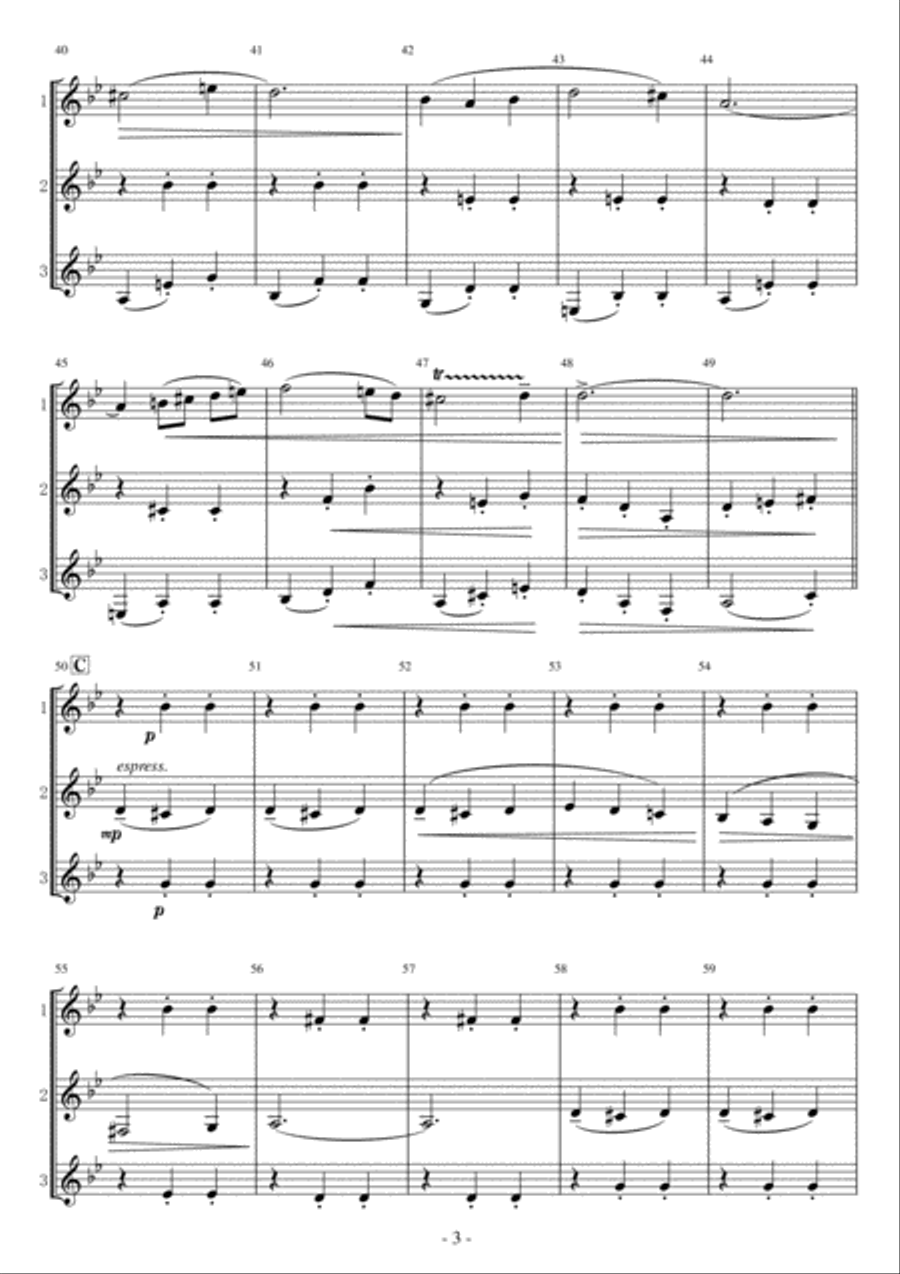 The Godfather Waltz Woodwind Trio scores gallery preview page 3