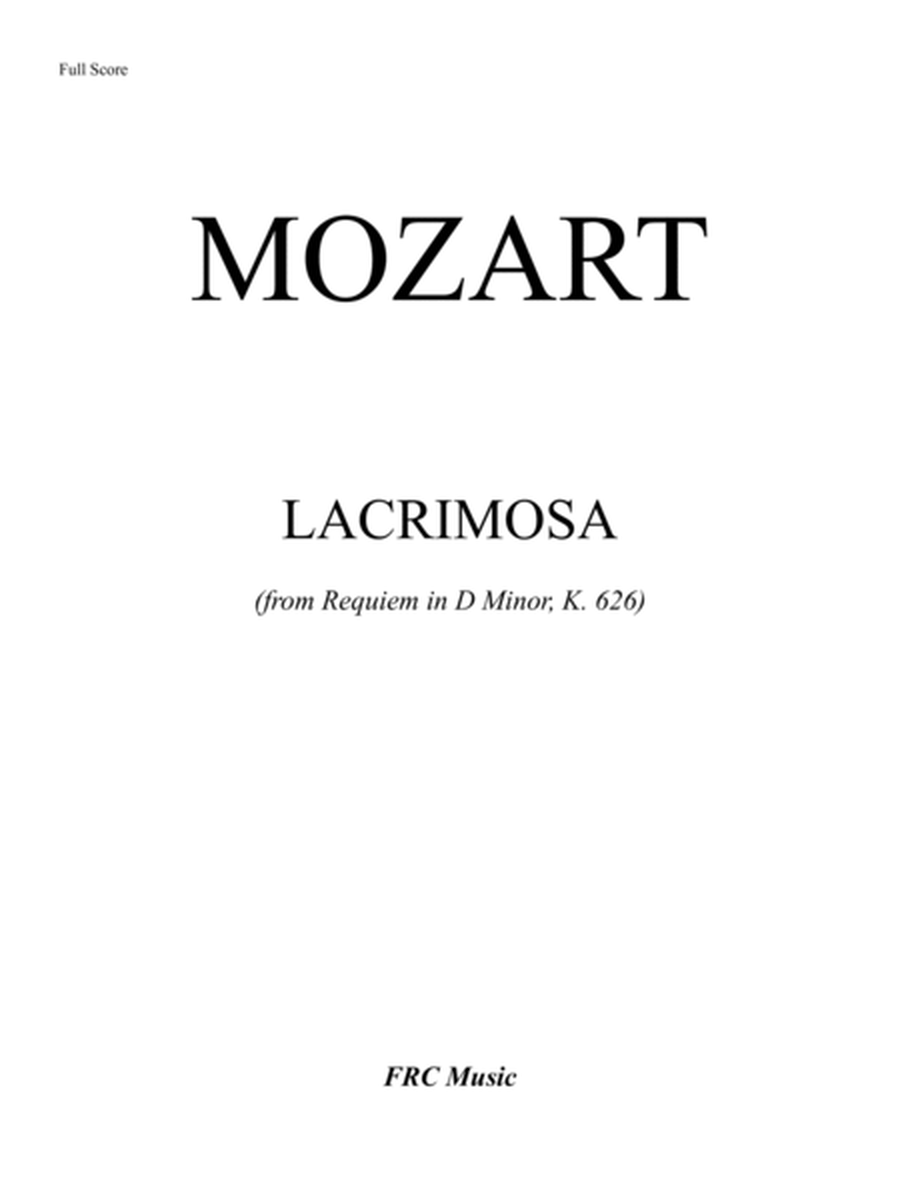 Lacrimosa for Piano Solo (from Requiem in D Minor, K. 626) image number null