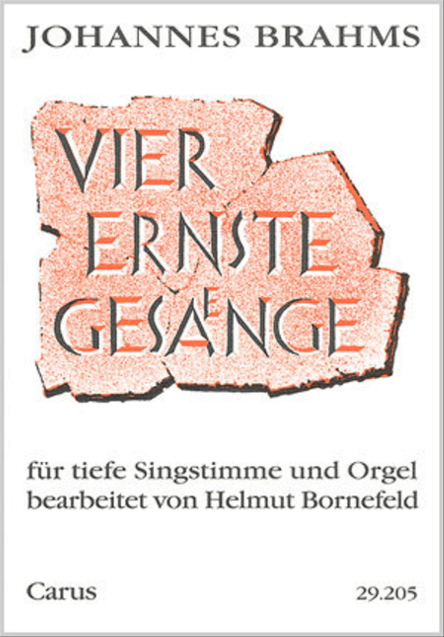 Vier ernste Gesange (Brahms), Memento Mori, Psalmen (Dvorak), Hirtenlieder CD scores gallery preview page 1
