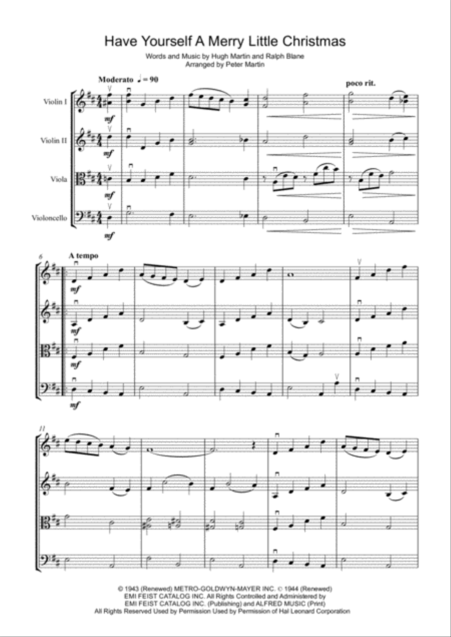 Have Yourself A Merry Little Christmas from MEET ME IN ST. LOUIS String Quartet scores gallery preview page 5