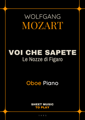 Voi Che Sapete from Le Nozze di Figaro - Oboe and Piano (Full Score and Parts)