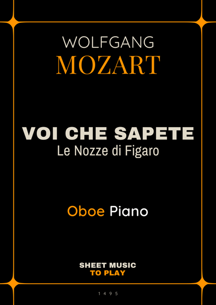 Voi Che Sapete from Le Nozze di Figaro - Oboe and Piano (Full Score and Parts) image number null