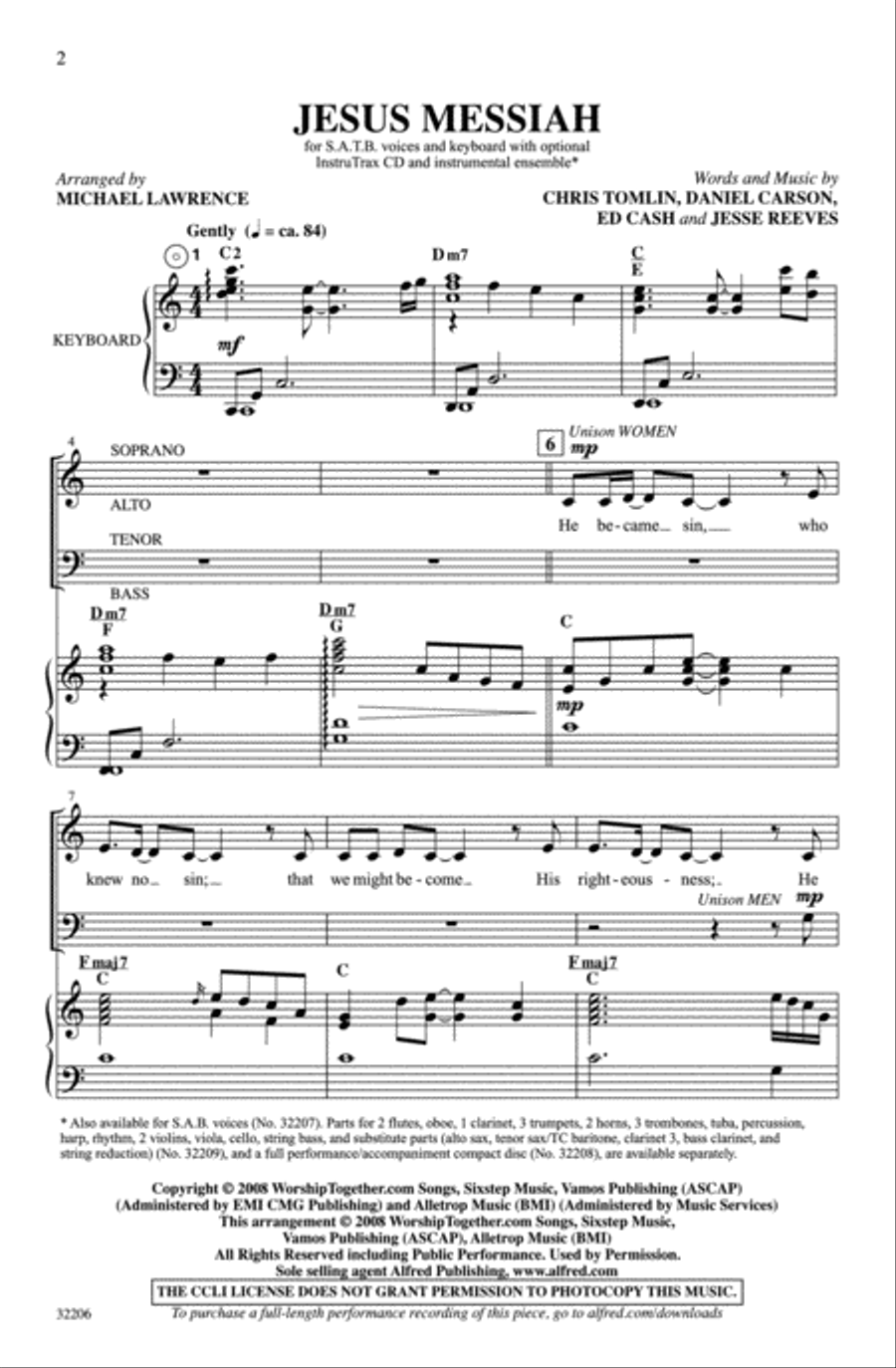 Jesus Messiah 4-Part scores gallery preview page 2