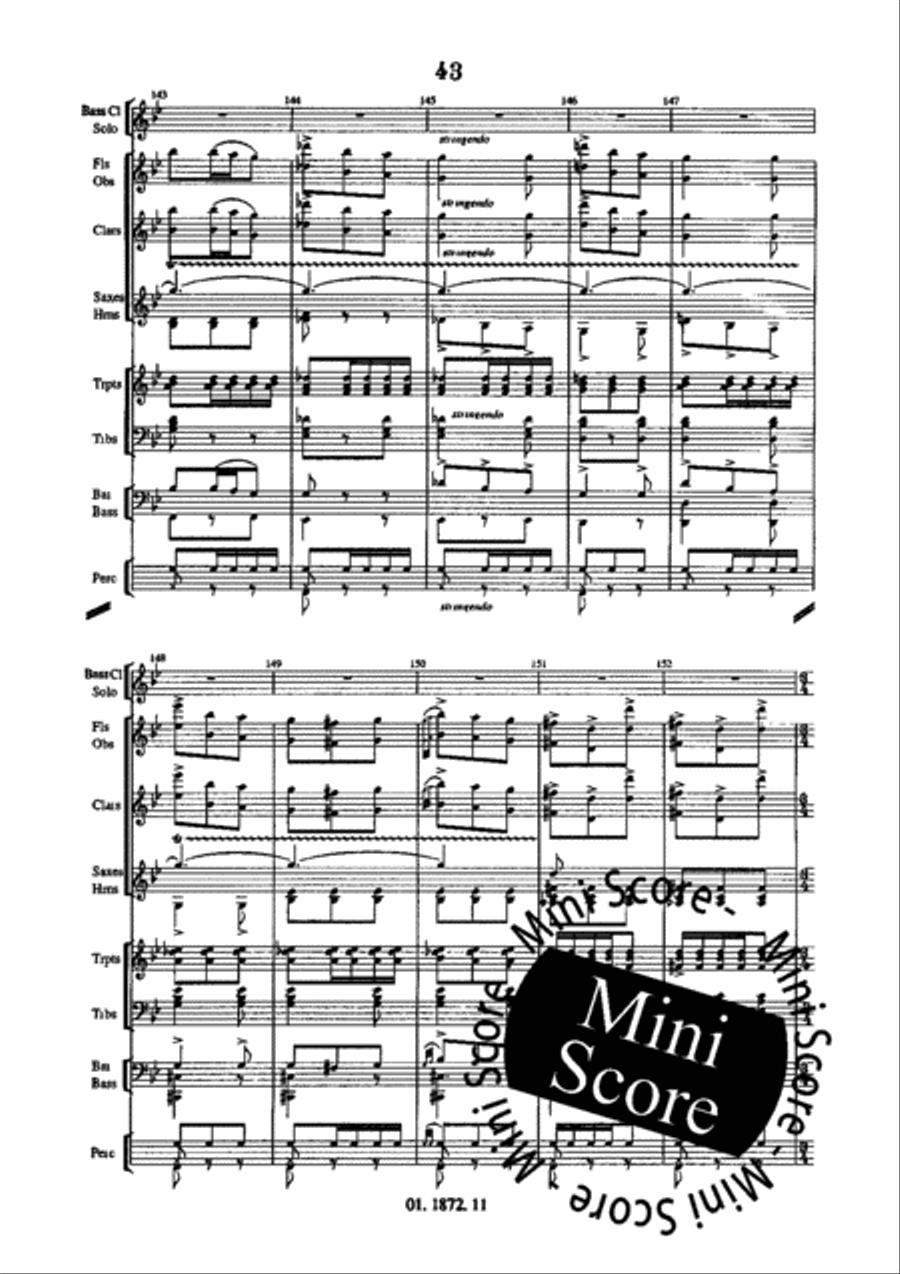 Concerto for Bass Clarinet and Band Concert Band scores gallery preview page 47