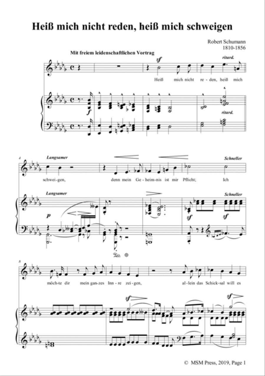 Schumann-Heiß mich nicht reden,heiß mich schweigen,Op.98a No.5 in b♭ minor Voice scores gallery preview page 2
