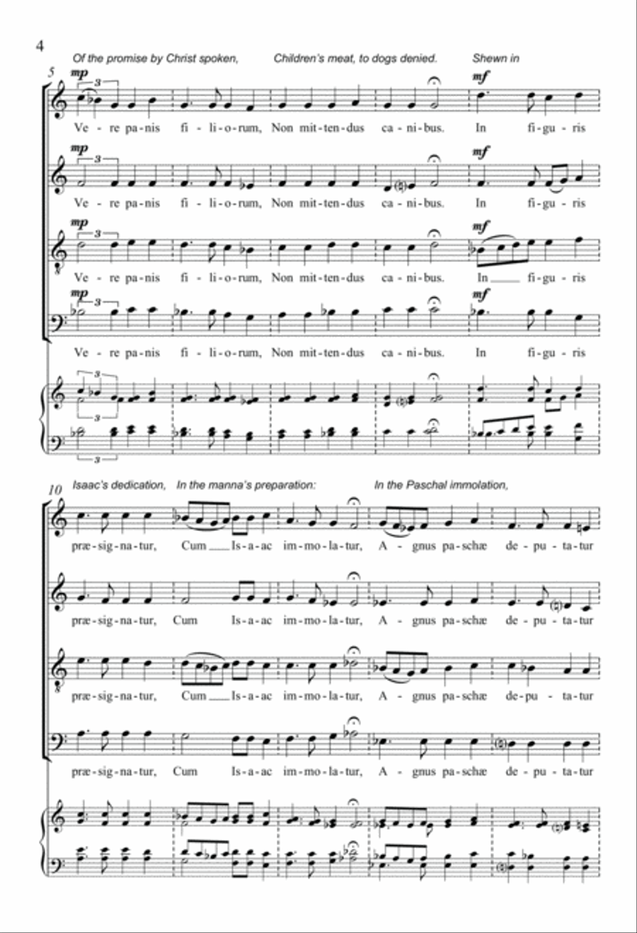 Ecce panis Angelorum 4-Part scores gallery preview page 4