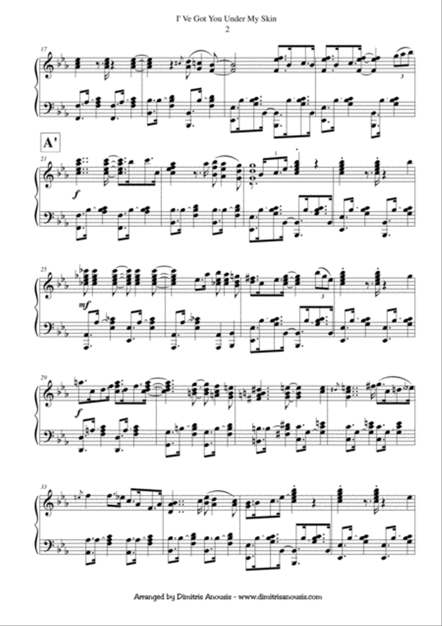 I've Got You Under My Skin Piano Solo scores gallery preview page 3