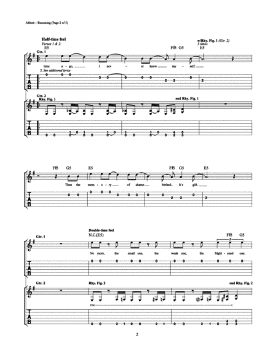 Becoming Easy Guitar scores gallery preview page 2