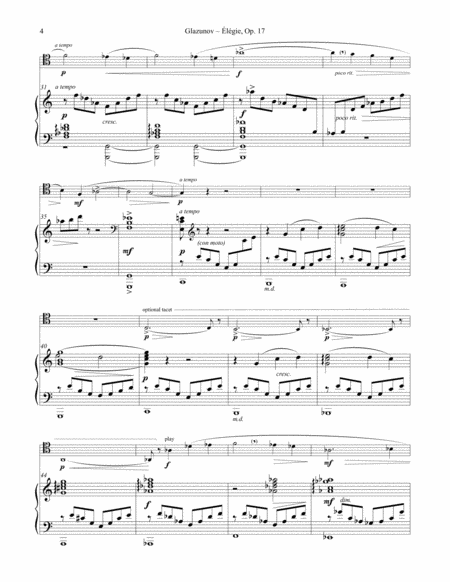 Élégie Opus 17 for Trombone & Piano